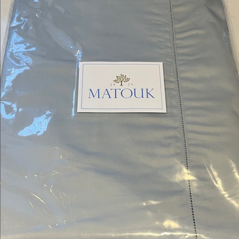 Matouk irregular nocturne hemstitch euro sham (27x27) pool color - set of 2